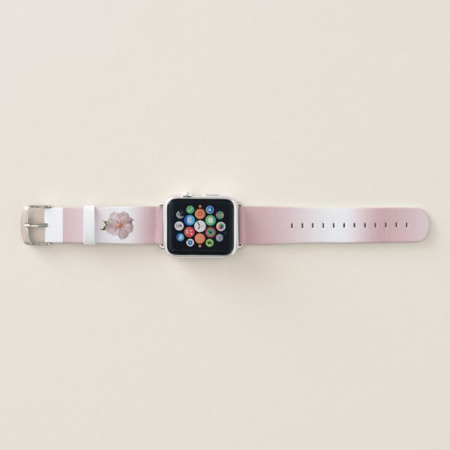 Floral Pink Cherry Blossom Sakura Flower Apple Watch Band (Front)