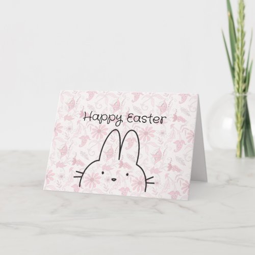 Floral Pink Easter Greeting Card