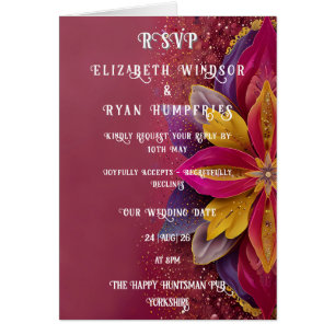 Floral Pink Elegance Wedding Collection Cards