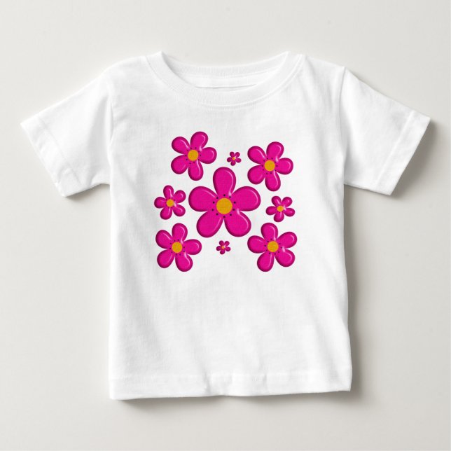 Floral pink element baby T-Shirt (Front)