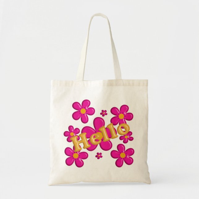 Floral pink element. Hello. Tote Bag (Front)