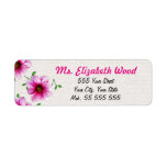 Floral Pink Flower Pink Name On White Structure Label at Zazzle
