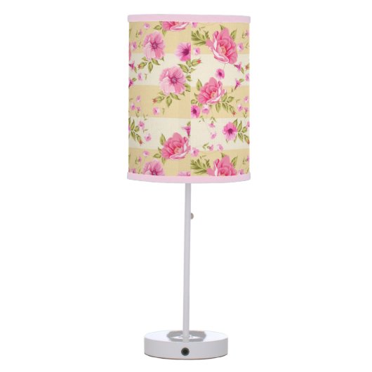 Floral Pink flower Table Lamp (Back)