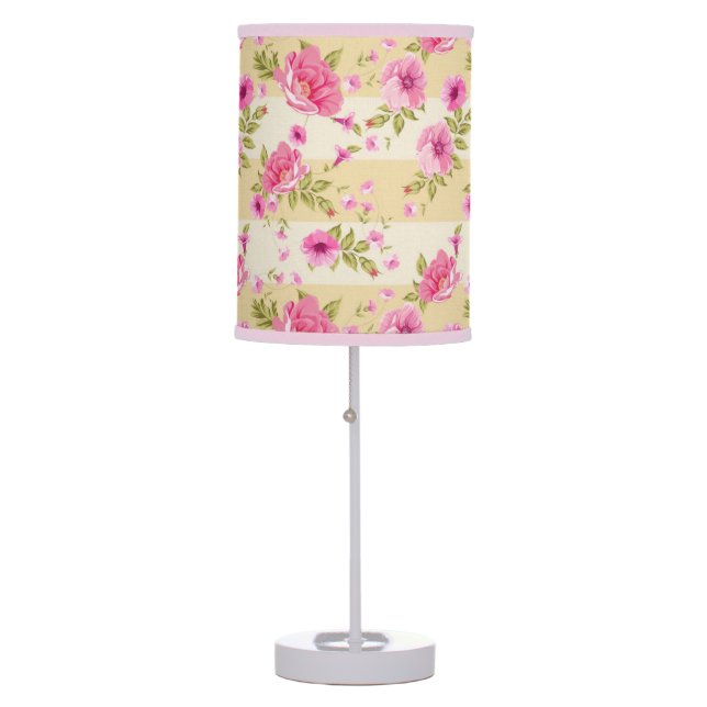Floral Pink flower Table Lamp (Front)