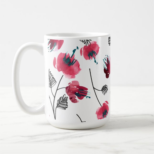 Floral Pink Flowers  Wrap-68881 Coffee Mug (Left)