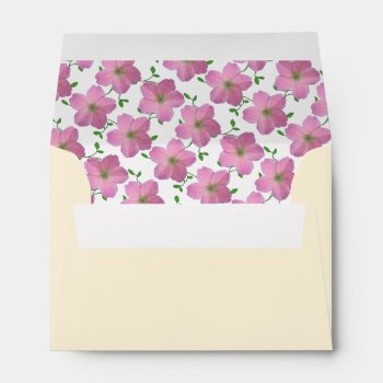 Floral Pink Garden Flowers Custom Address Envelope by KreaturFlora at Zazzle