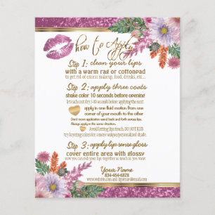 Floral Pink Glitter Lip Instructions 2 Flyer