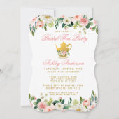 Floral Pink Gold Bridal Shower Tea Party Invite PB (Front)