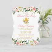 Floral Pink Gold Bridal Shower Tea Party Invite PB (Standing Front)