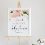Floral pink gold girl baby shower welcome sign
