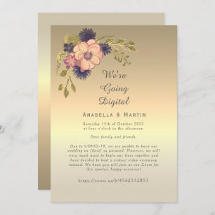 Floral Pink Gold Online Wedding Invitation