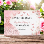 Floral Pink Gold Princess Birthday Quinceanera Save The Date<br><div class="desc">Celebrate in style with the Floral Pink and Gold Princess Birthday Quinceañera invitation. This elegant design features soft pink florals paired with luxurious gold accents, perfect for a regal and memorable 15th birthday celebration. The invitation embodies grace and sophistication, fit for a princess. The delicate floral details and shimmering gold...</div>