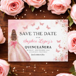 Floral Pink Gold Princess Birthday Quinceanera Save The Date<br><div class="desc">Celebrate in style with the Floral Pink and Gold Princess Birthday Quinceañera invitation. This elegant design features soft pink florals paired with luxurious gold accents, perfect for a regal and memorable 15th birthday celebration. The invitation embodies grace and sophistication, fit for a princess. The delicate floral details and shimmering gold...</div>