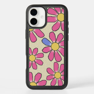 Floral Pink Graphical on any Color iPhone 16 Plus Case