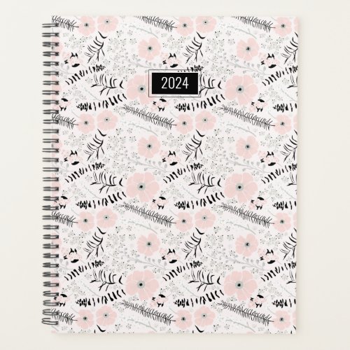 Floral Pink Gray 2024 Planner