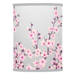 Floral  Pink Gray Cherry Blossoms Table Lamp