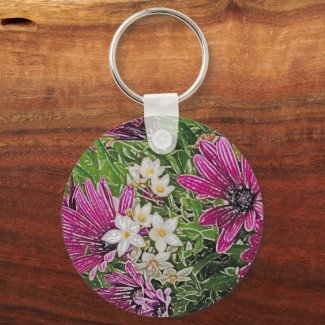 Floral/ pink, green and white colors