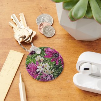 Floral/ pink, green and white colors