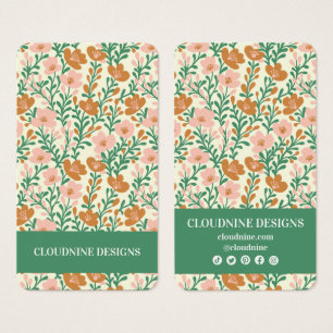 Floral Pink Green Earring Jewelry Display Card