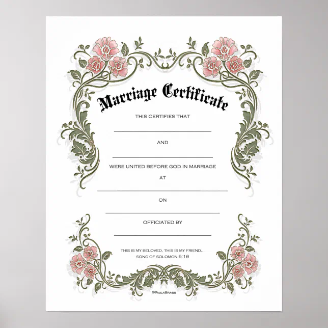 wedding certificate templates