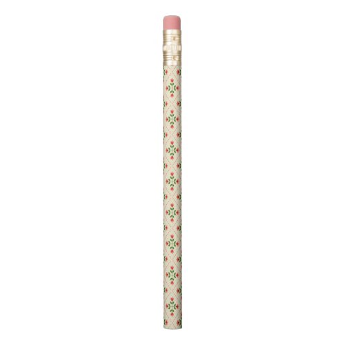 Floral Pink  Green Quilt Folk Art Pattern Pencil