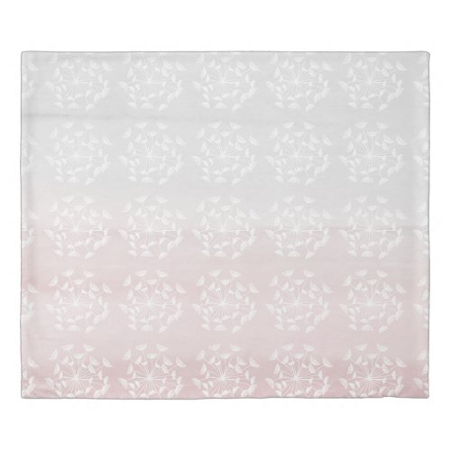 Floral pink grey   duvet cover