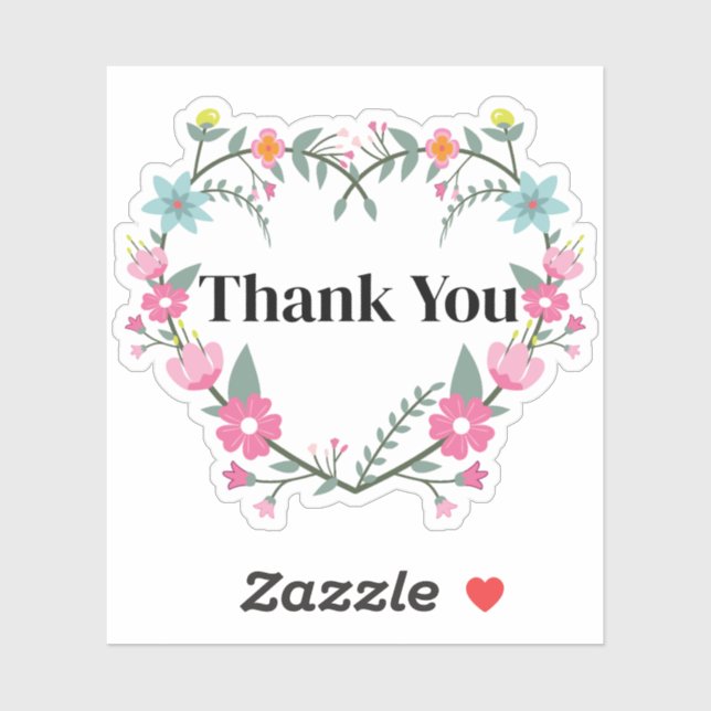 Floral Pink Heart Sticker (Sheet)