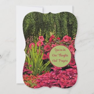FLORAL/PINK HIBISCUS/TREE WITH CASCADING TENDRILS