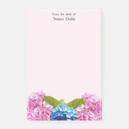 Floral Pink Hydrangea Home Office  Post_it Notes