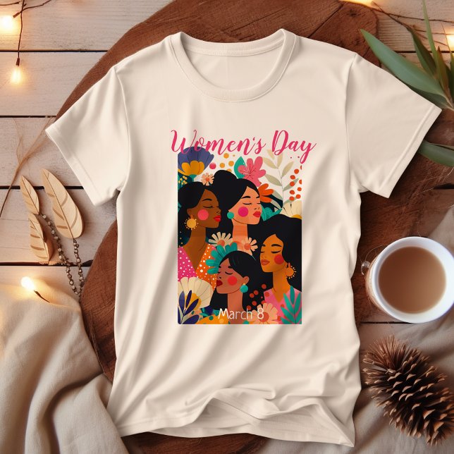 Floral Pink International Women's Day T-Shirt (Creator Uploaded)