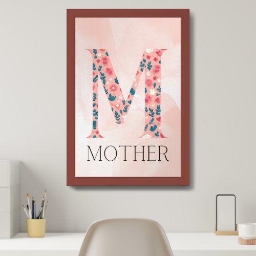 Floral Pink M Mothers Day Wall Art 16in x 24in