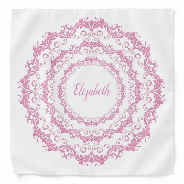 Floral pink mandala bandana (Front)