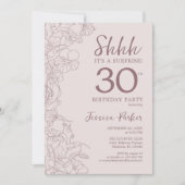 Floral Pink Mauve Surprise 30th Birthday Invitation (Front)