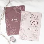 Floral Pink Mauve Surprise 70th Birthday Invitation<br><div class="desc">Floral pink mauve surprise 70th birthday party. Minimalist feminine design features botanical accents and typography script font. Floral invite card perfect for a stylish female surprise bday celebration.</div>
