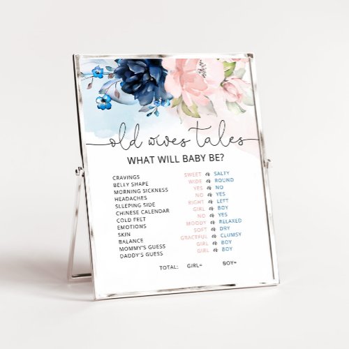 Floral pink or blue Old Wives Tales Poster