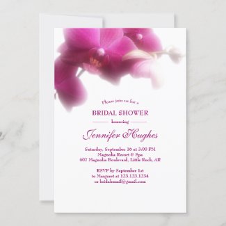 Floral Pink Orchid Bridal Shower Invitation