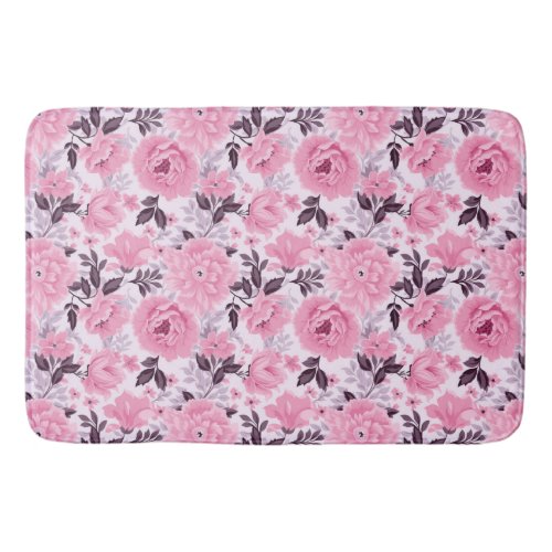 Floral Pink Palette Pattern Bath Mat