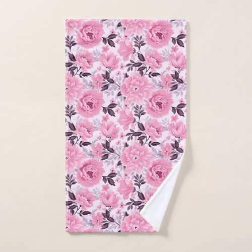 Floral Pink Palette Pattern Hand Towel