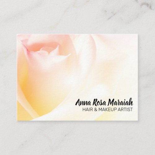 *~* Floral Pink Peach Rose Flower Business Card