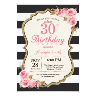 30th birthday invitations zazzle