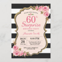 Floral Pink Peonies Surprise 60th Birthday Party