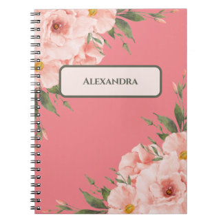 Floral Pink Personalized Notebook