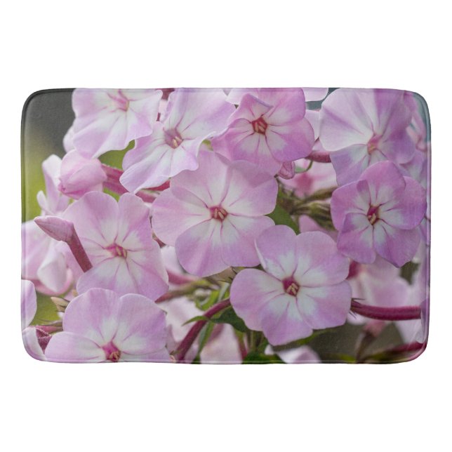 Floral Pink Phlox Photography Bath Mat (Front)