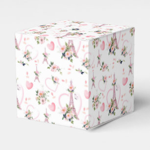 Floral Pink Pillow Paris Favor Boxes