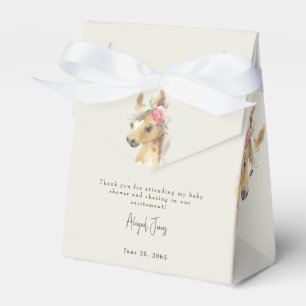 Floral Pink Pony & Cow  Baby Shower Favor Boxes