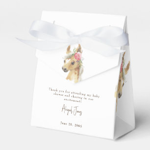 Floral Pink Pony & Cow Baby Shower White Favor Boxes