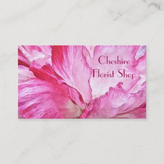 Floral Pink Poppy Flowers Florist Business Card