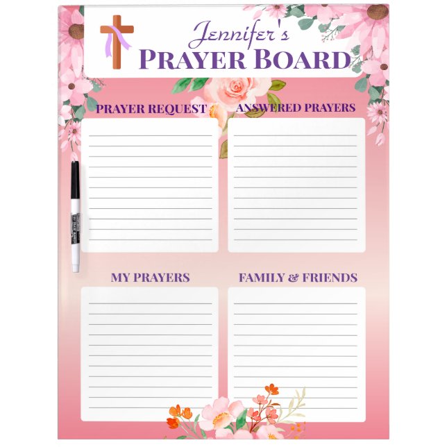 Floral Pink Prayer Board (Front)
