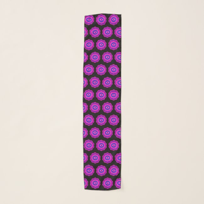 Floral Pink Purple Flower Abstract Chiffon Scarf