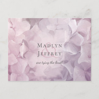 Floral Pink Purple Hydrangea save the date Announcement Postcard
